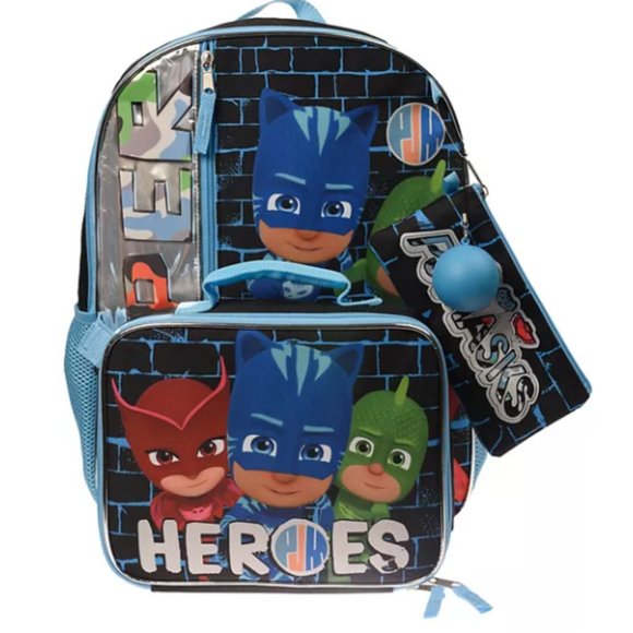 PJ Masks 5-Piece Backpack & Lunch Bag Set - NWT - Picture 2 of 4